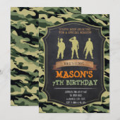 Army verjaardagsfeestje uitnodiging (Voorkant / Achterkant)