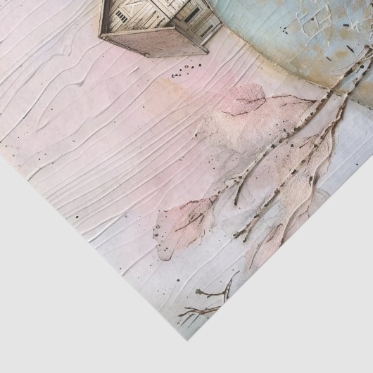 ARMZALIGE BOERDERIJ IN PASTELS DECOUPAGE TISSUEPAP TISSUEPAPIER (Detail)