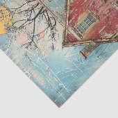 ARMZALIGE RODE BOERDERIJ GEMENGDE MEDIA DECOUPAGE TISSUEPAPIER (Detail)