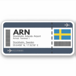 ARN Stockholm Boarding Pass - Zweeds reizen Sticker