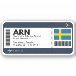 ARN Stockholm Boarding Pass - Zweeds reizen Sticker