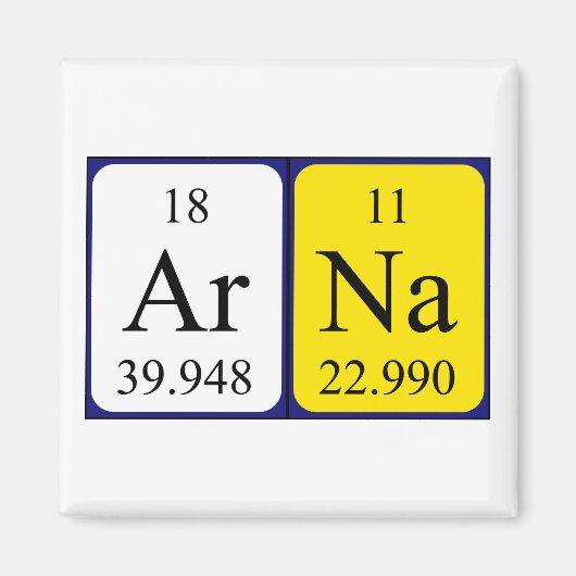 Arna periodieke table name magnet (Voorkant)