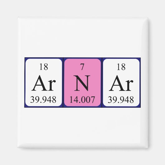 Arnar periodieke lijstnaam magnet (Voorkant)