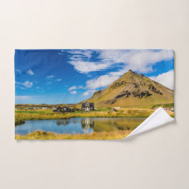 Arnarstapi Amtmansshus en de berg Stapafell, IJsla Bad Handdoek