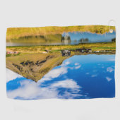 Arnarstapi Amtmansshus en de berg Stapafell, IJsla Golfhanddoek (Horizontaal)