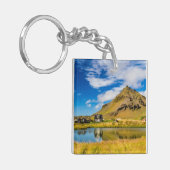 Arnarstapi Amtmansshus en de berg Stapafell, IJsla Sleutelhanger (Voorkant Links)