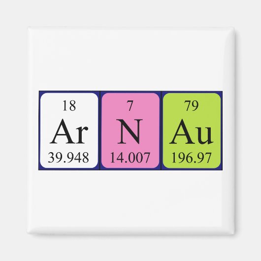 Arnau periodiek table name magnet (Voorkant)