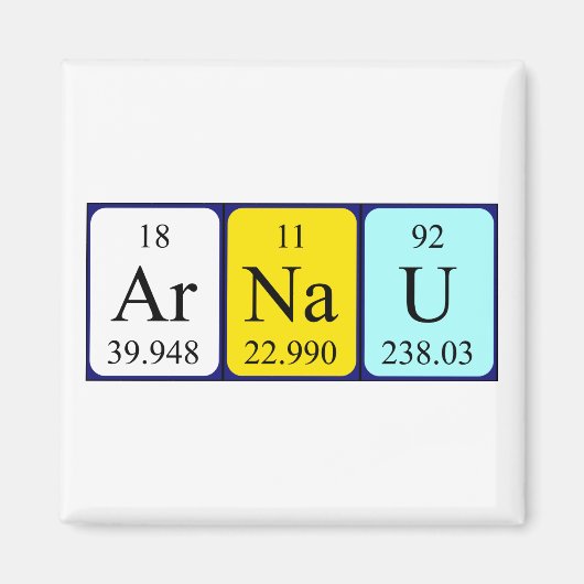 Arnau periodiek table name magnet (Voorkant)