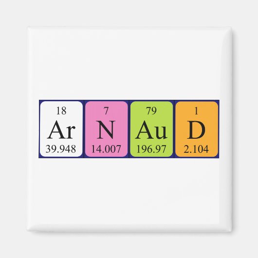 Arnaud periodiek table name magnet (Voorkant)