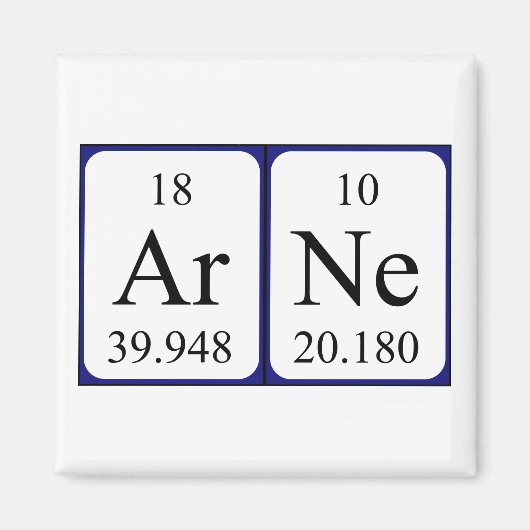 Arne periodieke table name magnet (Voorkant)