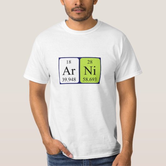 Arni periodiek table name shirt (Voorkant)