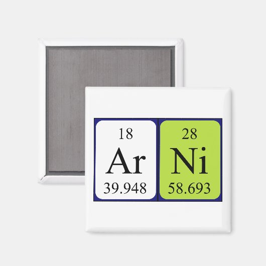 Arni periodieke table name magnet (Voorkant / Achterkant)
