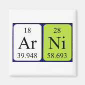 Arni periodieke table name magnet (Voorkant)