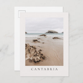 Arnia beach in Spain, neutral aesthetic beach Briefkaart