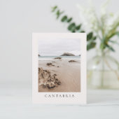 Arnia beach in Spain, neutral aesthetic beach Briefkaart (Staand voorkant)