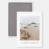Arnia beach in Spain, neutral aesthetic beach Magneet (Voorkant / Achterkant)