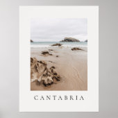 Arnia beach in Spain, neutral aesthetic beach Poster (Voorkant)