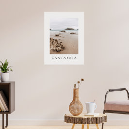 Arnia strand in Spanje, neutrale esthetische stran Poster