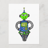 Arnie robot, blauw en groen briefkaart (Voorkant)