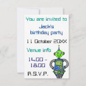 Arnie robot, blauw en groen kaart (Achterkant)