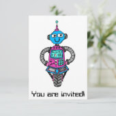 Arnie Robot: Roze en blauw Kaart (Staand voorkant)