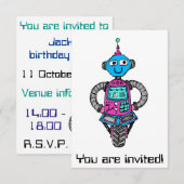 Arnie Robot: Roze en blauw Kaart (Voorkant / Achterkant)