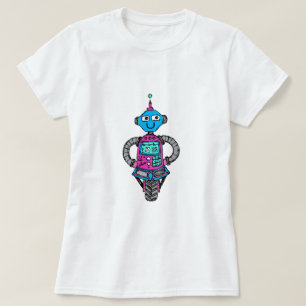 Arnie Robot: Roze en blauw T-shirt