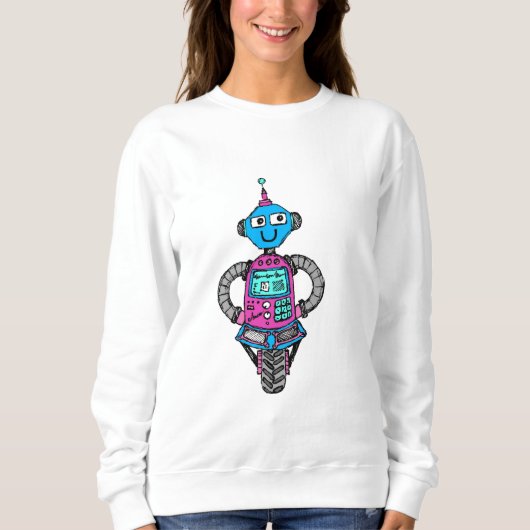 Arnie Robot: Roze en blauw Trui (Voorkant)