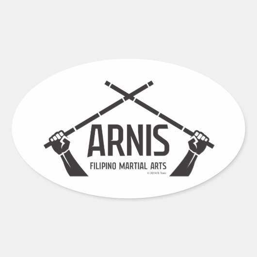 Arnis astig ovale sticker (Voorkant)