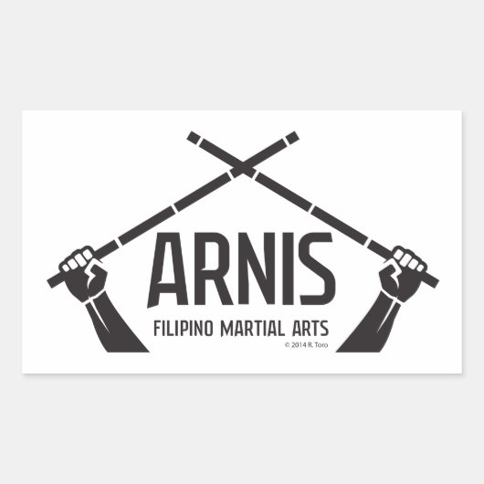 Arnis astig rechthoekige sticker (Voorkant)