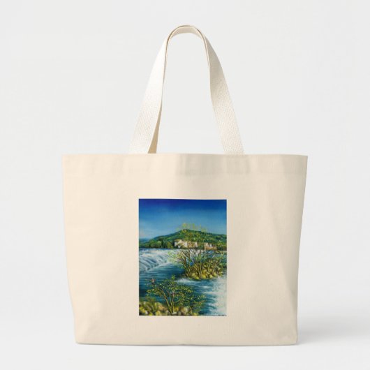 ARNO RIVER AT ROVEZZANO Florence Italië Grote Tote Bag (Voorkant)