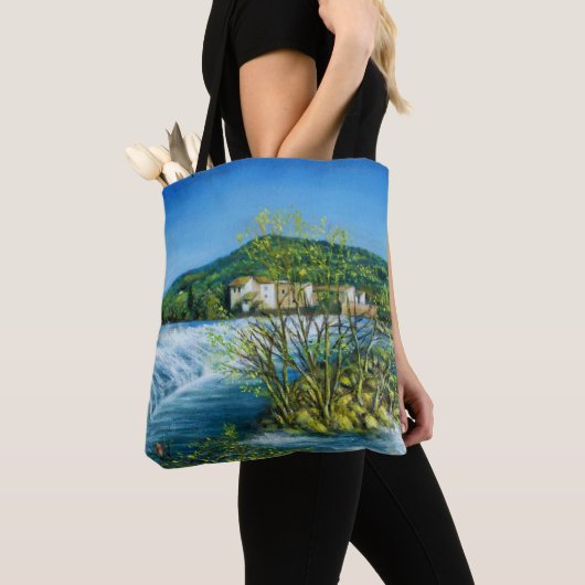 ARNO RIVER AT ROVEZZANO Florence Italië Tote Bag (Dichtbij)