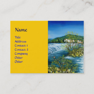 ARNO RIVER AT ROVEZZANO Florence Italy yellow blue Visitekaartje