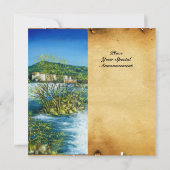 ARNO RIVER IN FLORENCE TUSCANY Parchment Invite Kaart (Achterkant)