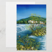 ARNO RIVER IN ROVEZZANO Florence Tuscany Landscape Briefpapier (Voorkant / Achterkant)