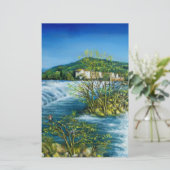 ARNO RIVER IN ROVEZZANO Florence Tuscany Landscape Briefpapier (Staand voorkant)