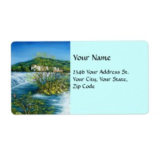 ARNO RIVER IN ROVEZZANO Florence Tuscany Landscape Etiket