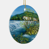 ARNO RIVER IN ROVEZZANO Florence Tuscany Landscape Keramisch Ornament (Rechts)