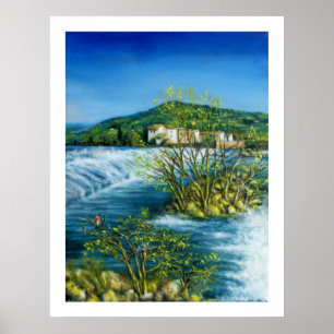 ARNO RIVER IN ROVEZZANO Florence Tuscany Landscape Poster