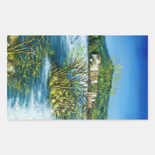 ARNO RIVER IN ROVEZZANO Florence Tuscany Landscape Rechthoekige Sticker (Voorkant)
