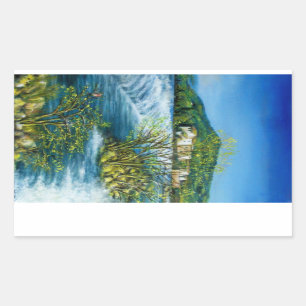 ARNO RIVER IN ROVEZZANO Florence Tuscany Landscape Rechthoekige Sticker