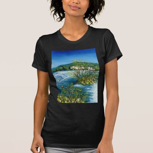 ARNO RIVER IN ROVEZZANO Florence Tuscany Landscape T-shirt (Voorkant)