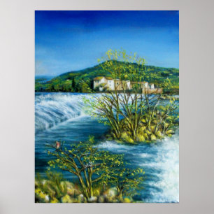 ARNO RIVIER BIJ ROVEZZANO Florence Italië Poster