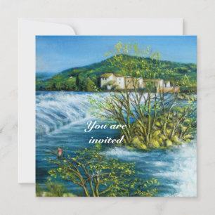 ARNO RIVIER IN FLORENCE TUSCANIË Pergament Uitnodi Kaart