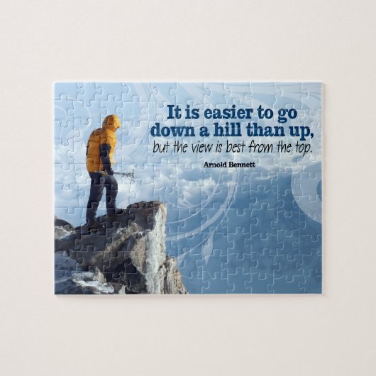 Arnold Bennett Inspirerend quote "Top uitzicht" Legpuzzel (Horizontaal)