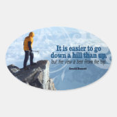 Arnold Bennett Inspirerend quote "Top uitzicht" Ovale Sticker (Voorkant)
