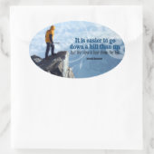 Arnold Bennett Inspirerend quote "Top uitzicht" Ovale Sticker (Tas)