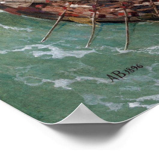 Arnold Böcklin Odysseus en Polyphemus Poster (Hoek)