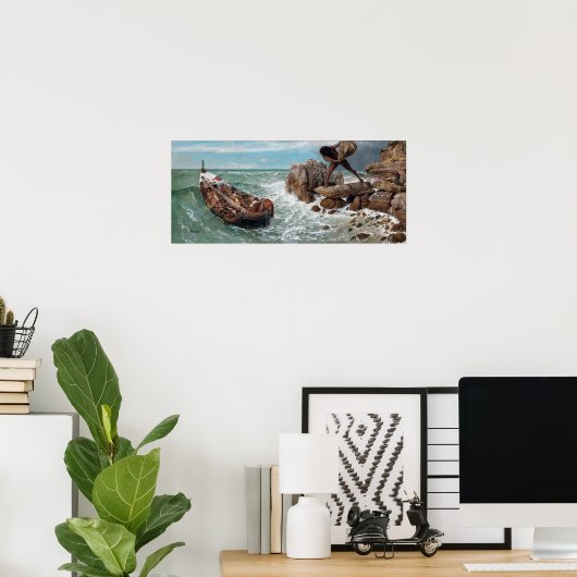 Arnold Böcklin Odysseus en Polyphemus Poster (Thuiskantoor)