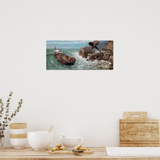 Arnold Böcklin Odysseus en Polyphemus Poster (Keuken)